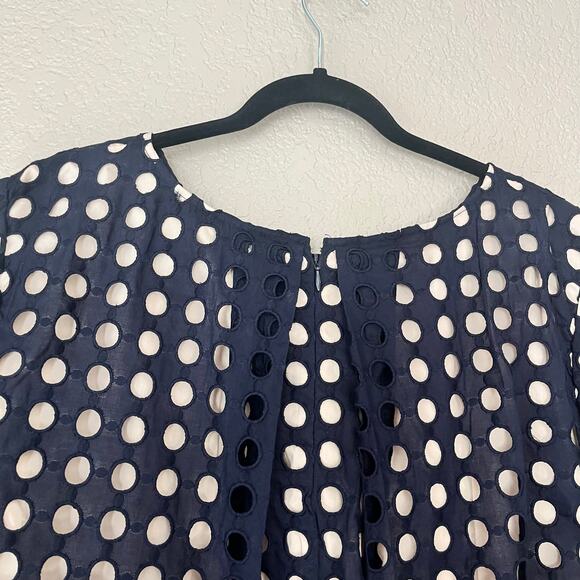 Ann Taylor Cropped Eyelet Lined Blouse Women’s XL Work Career Business - Picture 5 of 7